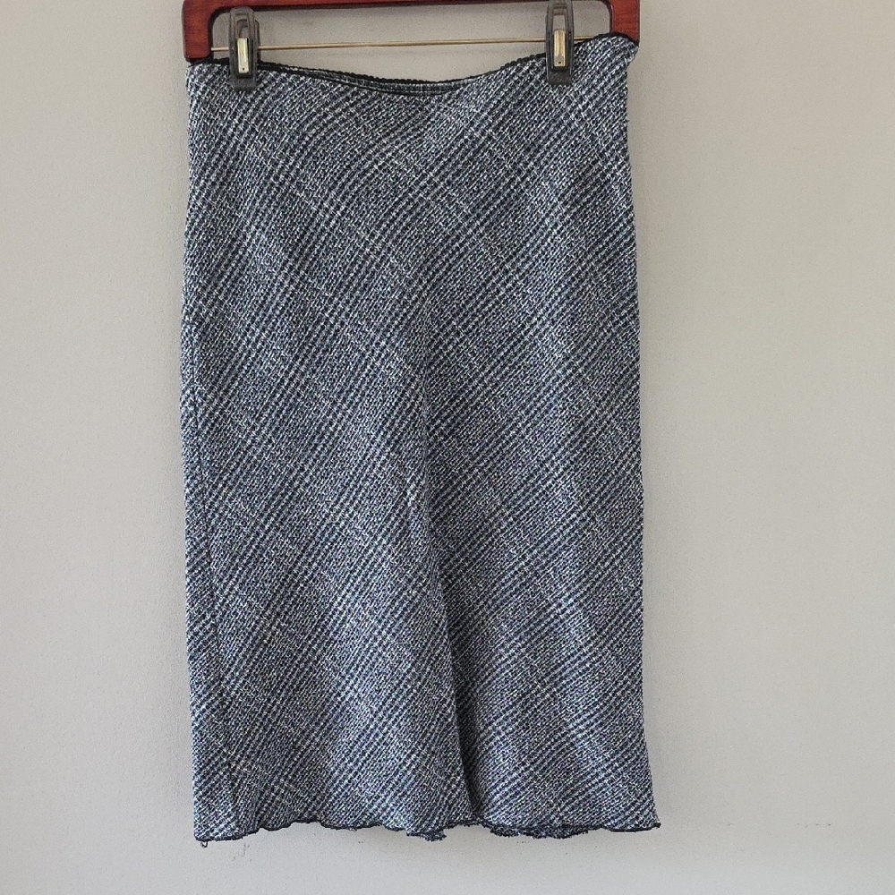 XOXO Black and White Tweed Midi Skirt